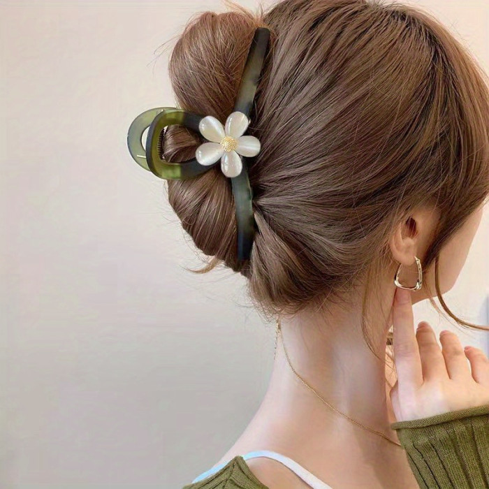 ✨ Crystal Flower Shark Claw Ponytail Hair Clip ✨