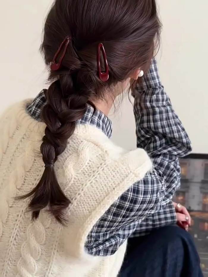 ✨ Wine Red New Year Hair Clips ✨
