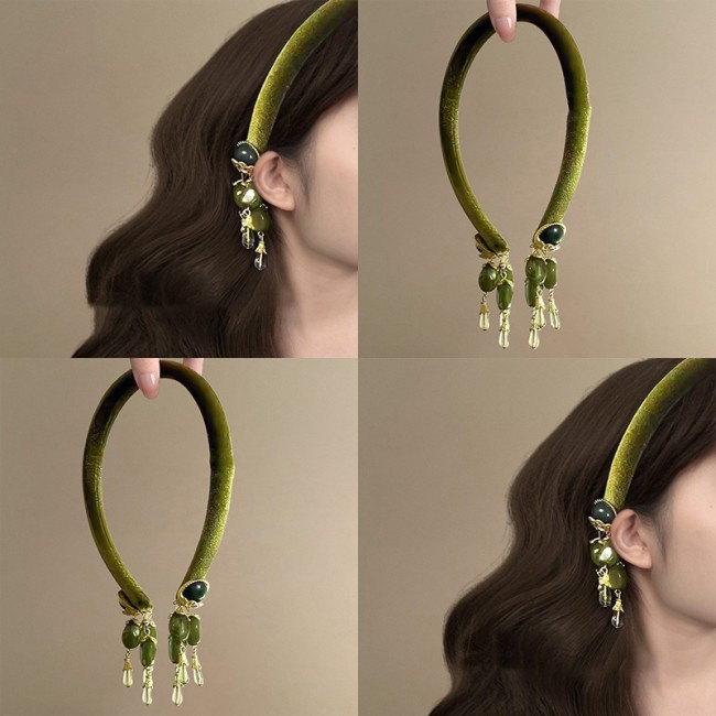 ✨ Retro Velvet Fringed Hairband ✨