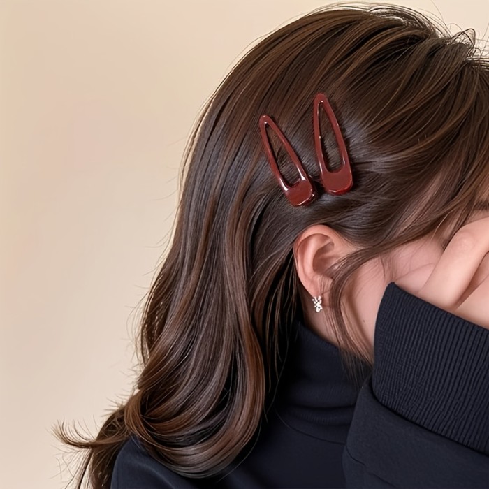 ✨ Wine Red New Year Hair Clips ✨
