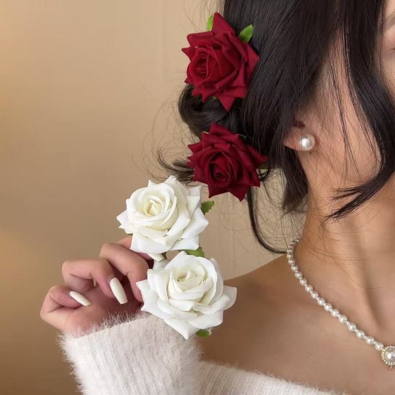 Boho Rose Flower Hair Clips (2pcs) ✨