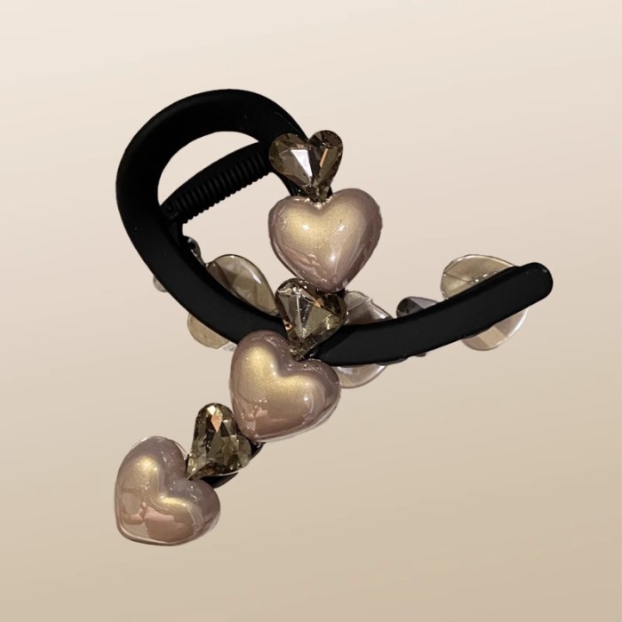 Elegant Vintage Heart Pearl & Rhinestone Hair Clip ✨