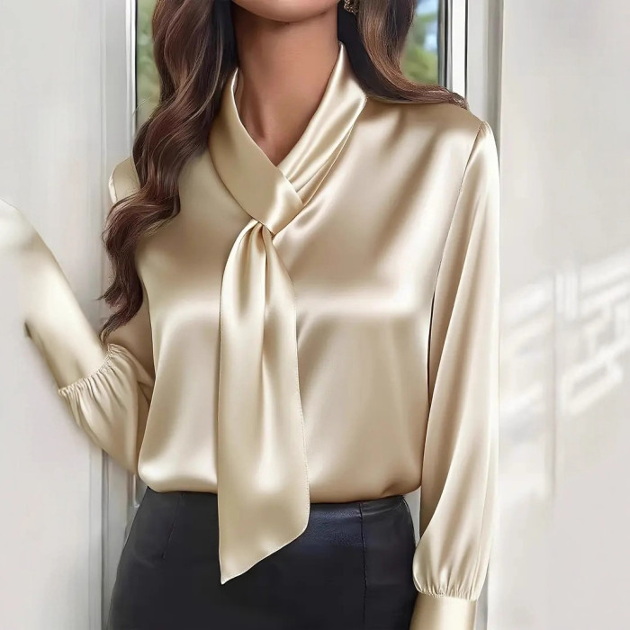 Summer Elegant French V-Neck Long Sleeve Shirt ✨