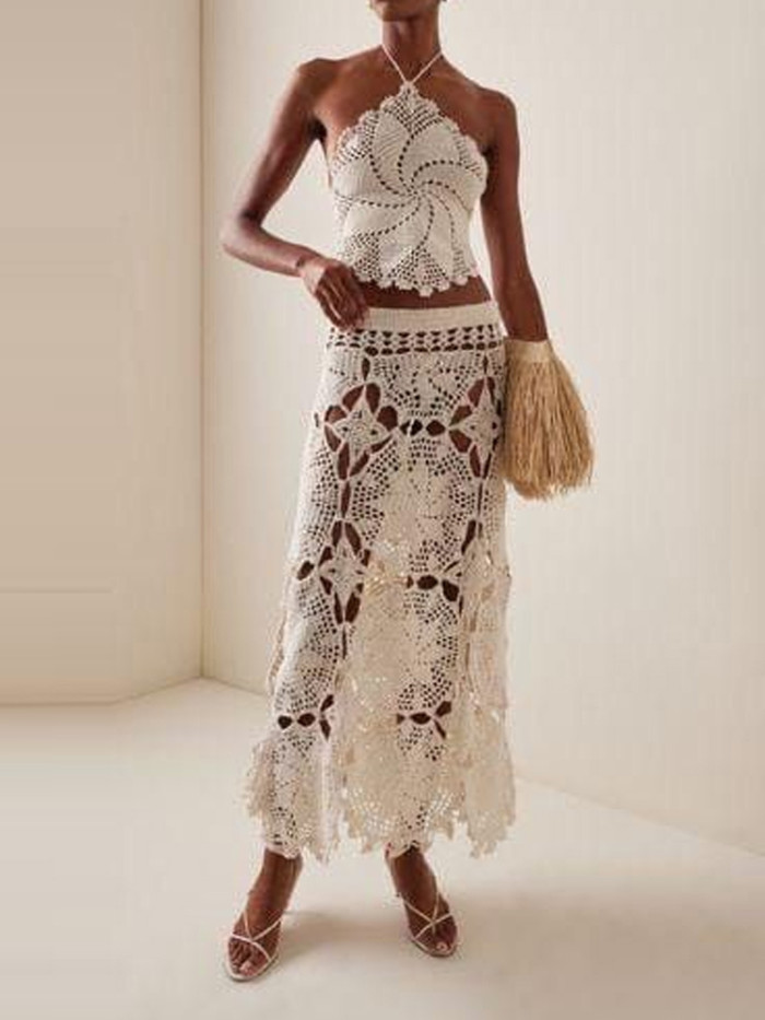 ✨ Flower Crochet Hollow Out 2-Piece Vacation Set ✨