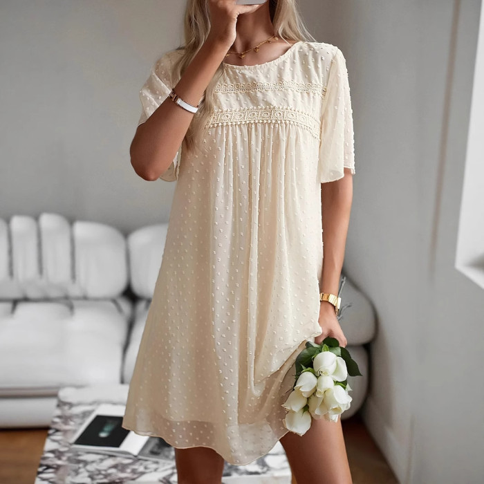 Swiss Dot Mesh Short Sleeve Mini Dress ✨