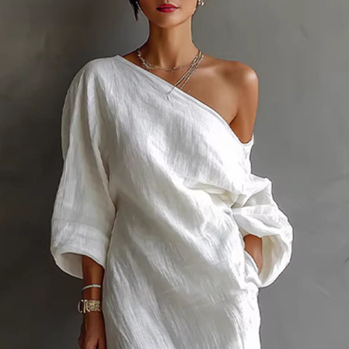 ✨ Asymmetrical One-Shoulder Hollow Maxi Dress ✨