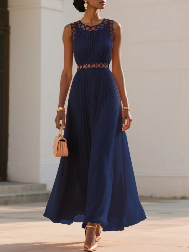 ✨ Elegant Draped High Waist Maxi Dress ✨