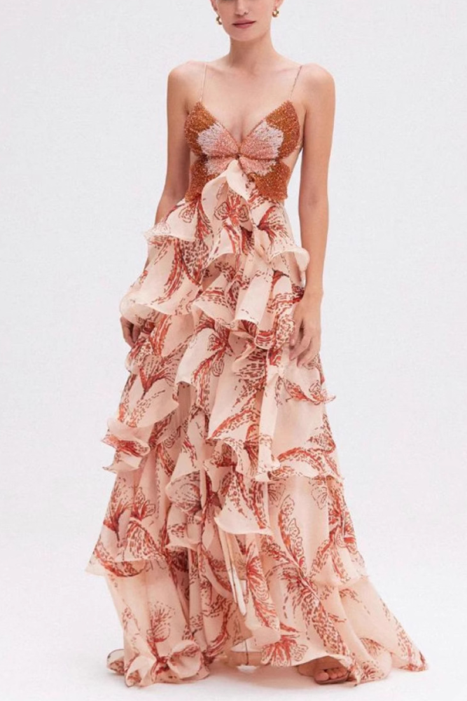 ✨Bohemian Butterfly Print Backless Maxi Dress✨