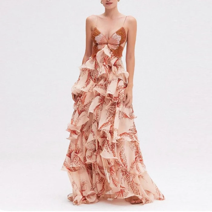 ✨Bohemian Butterfly Print Backless Maxi Dress✨