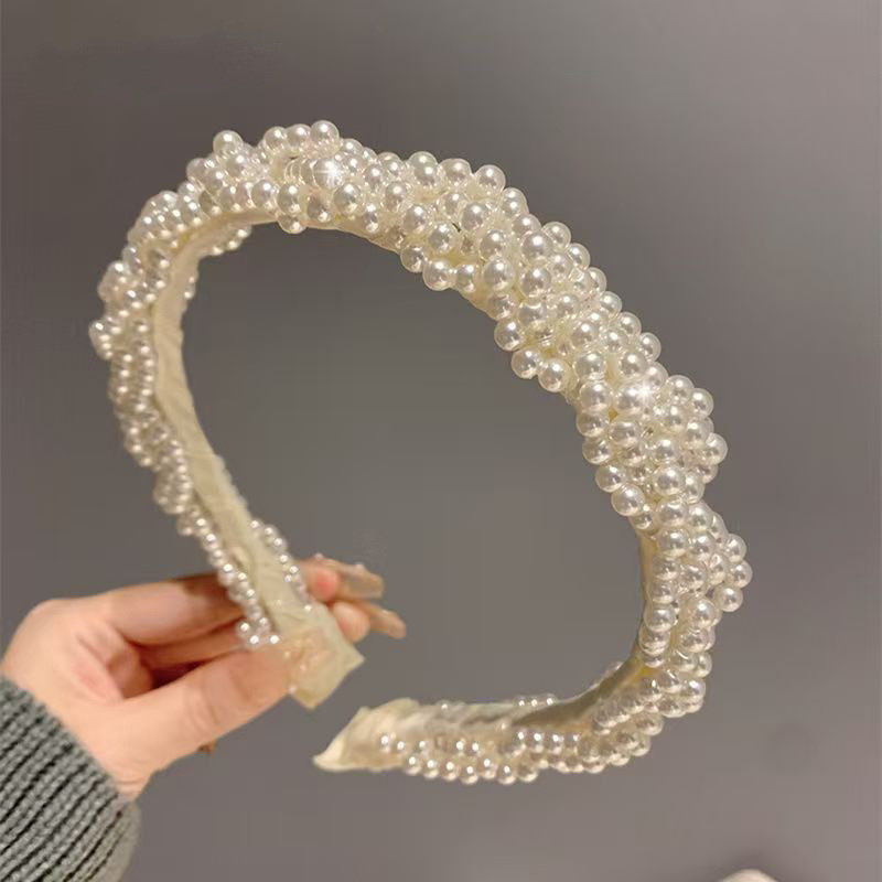 ✨ White & Champagne Pearl Bridal Headbands ✨