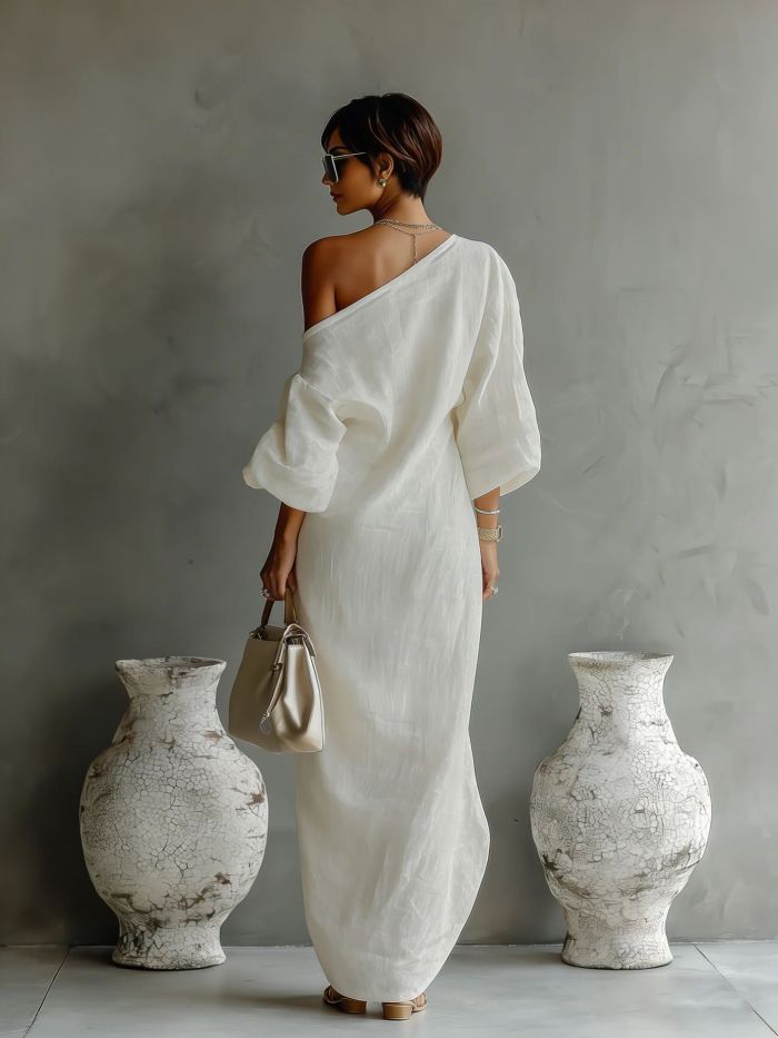 ✨ Asymmetrical One-Shoulder Hollow Maxi Dress ✨