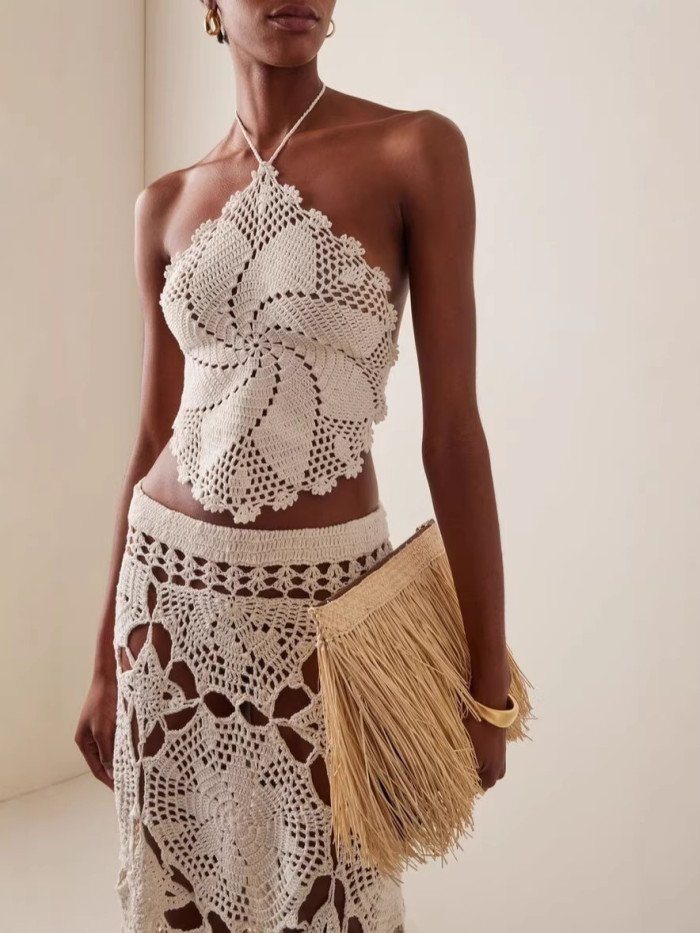 ✨ Flower Crochet Hollow Out 2-Piece Vacation Set ✨