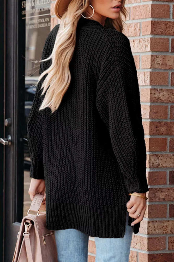 Chunky Knit Button-Down Cardigan