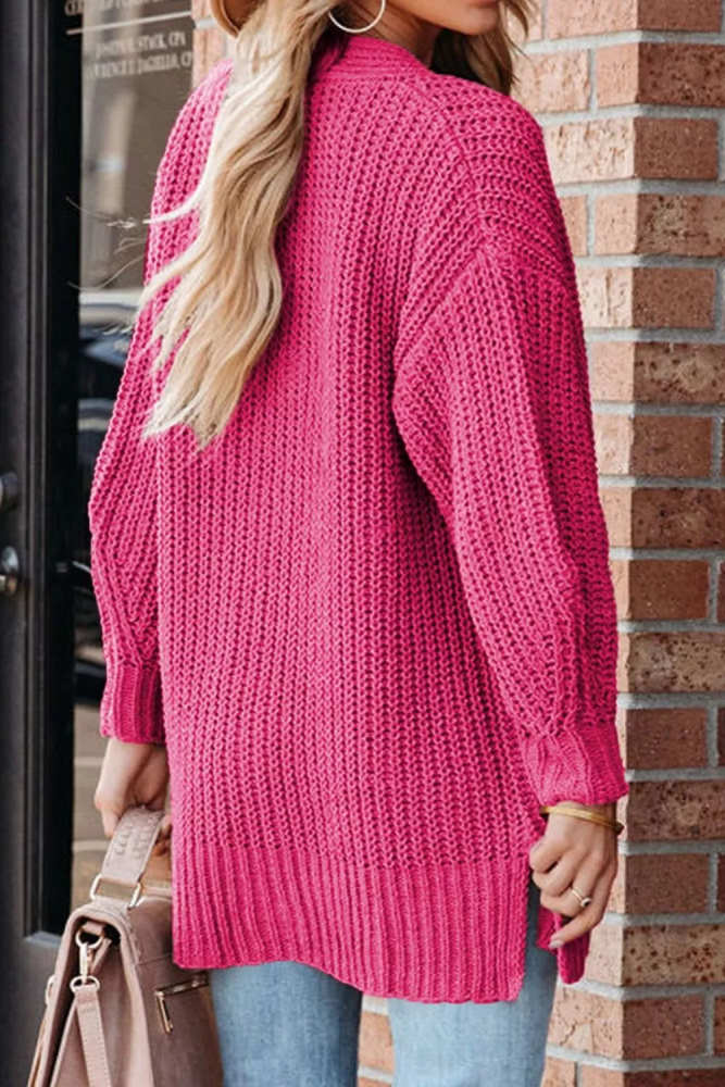 Chunky Knit Button-Down Cardigan