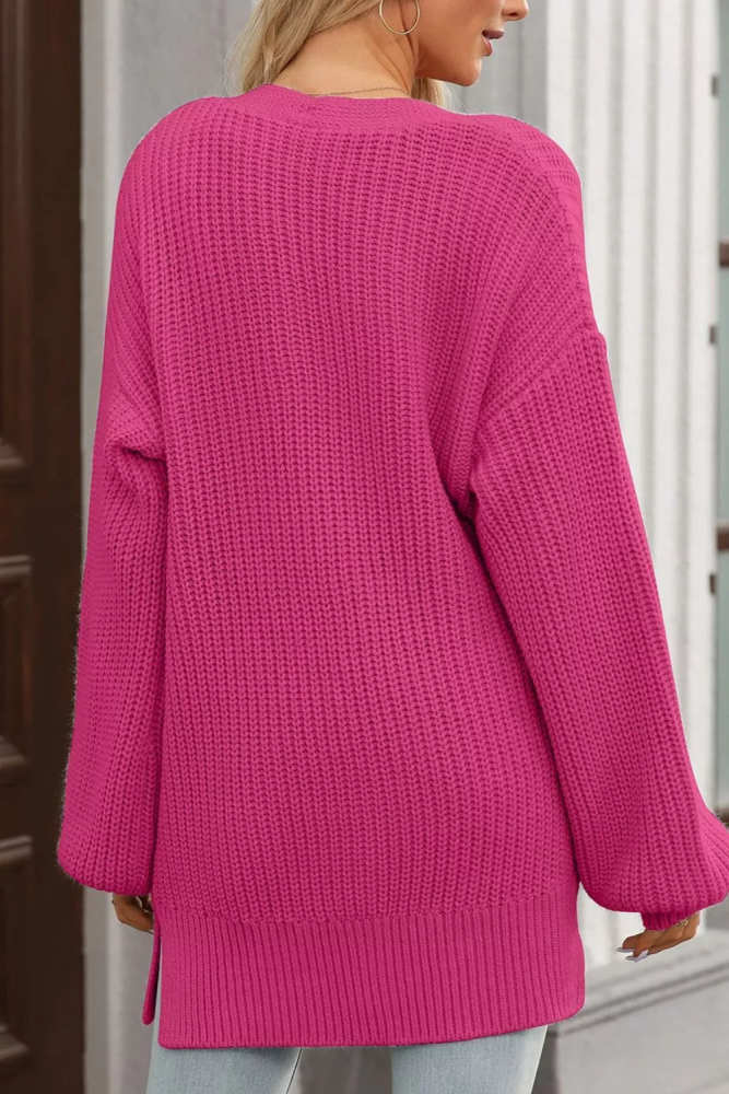 Chunky Knit Button-Down Cardigan