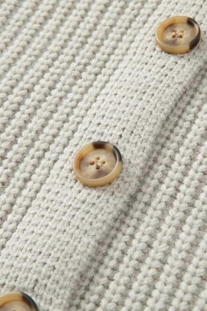 Chunky Knit Button-Down Cardigan