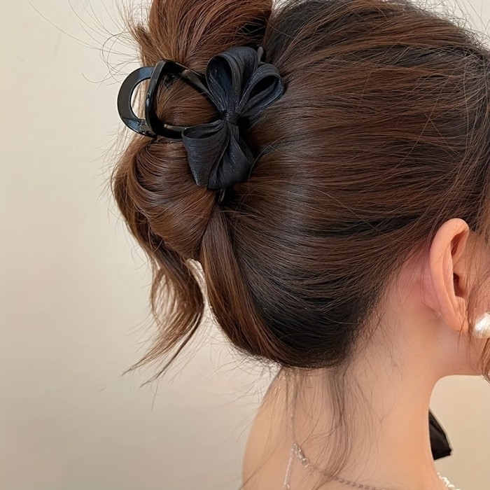 ✨Simple Bow Fabric Hair Clip & Shark Clip for Half-Up Hairstyles✨
