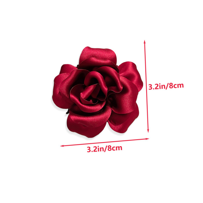 ✨Vintage Elegant Satin 3D Rose Hair Claw Clip✨
