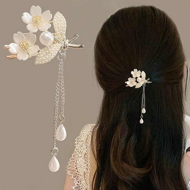✨Elegant Lily of the Valley Tassel Hair Clip✨