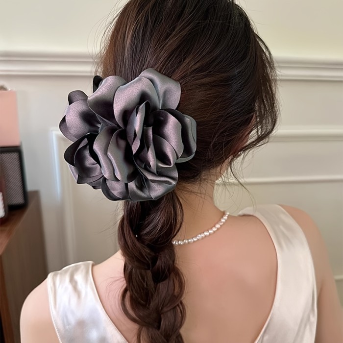 ✨Vintage Elegant Satin 3D Rose Hair Claw Clip✨