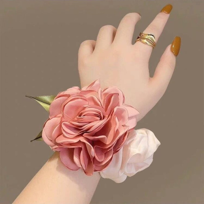 ✨High Elastic Camellia Flower Hair Scrunchie✨