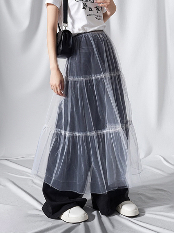 ✨Translucent High Waist Midi A-Line Skirt✨