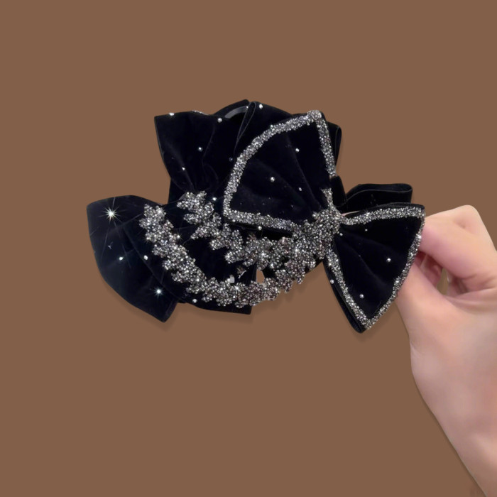 ✨Elegant Retro Large Rhinestone Bow Hair Clip✨