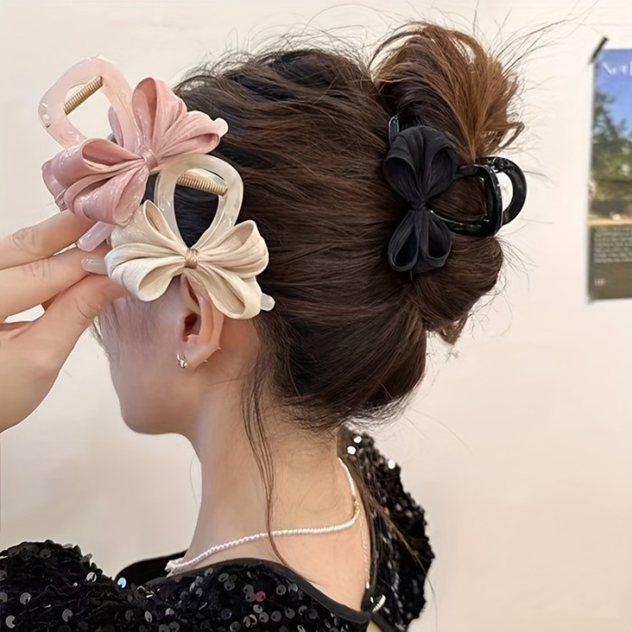✨Simple Bow Fabric Hair Clip & Shark Clip for Half-Up Hairstyles✨