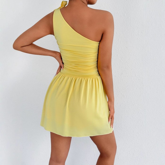 ✨One Shoulder Square Neck A-Line Mini Dress✨