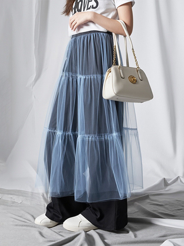 ✨Translucent High Waist Midi A-Line Skirt✨