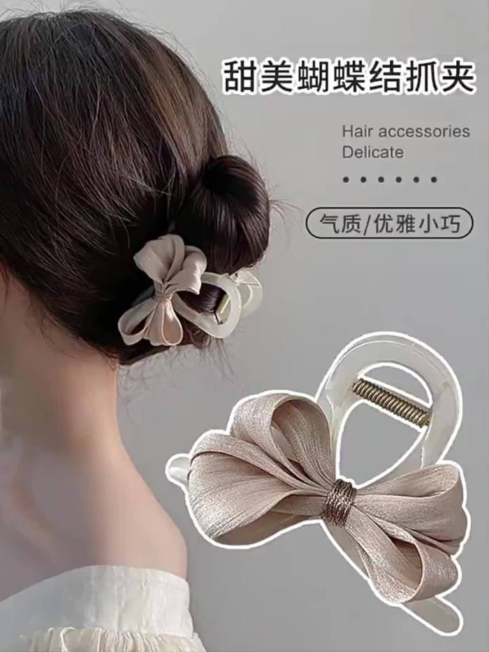 ✨Simple Bow Fabric Hair Clip & Shark Clip for Half-Up Hairstyles✨