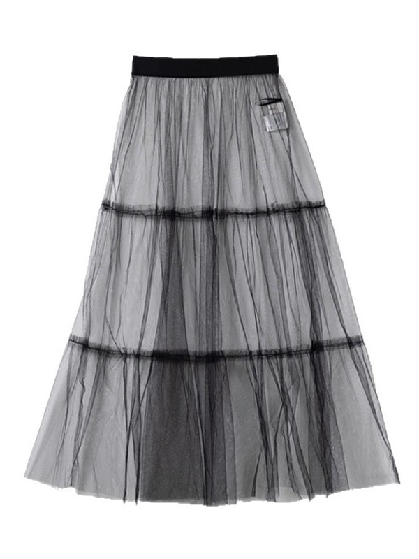 ✨Translucent High Waist Midi A-Line Skirt✨
