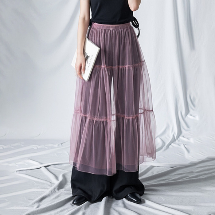 ✨Translucent High Waist Midi A-Line Skirt✨