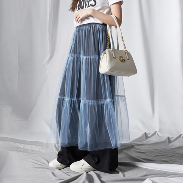 ✨Translucent High Waist Midi A-Line Skirt✨