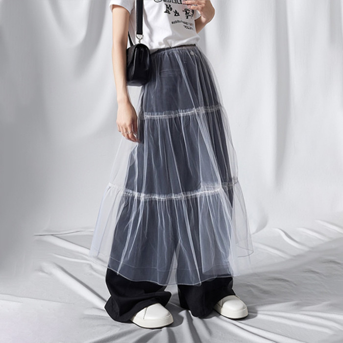 ✨Translucent High Waist Midi A-Line Skirt✨