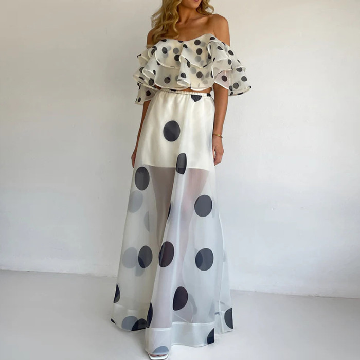 ✨Fashion Flower Print Off Shoulder 2-Piece Skirt Set✨