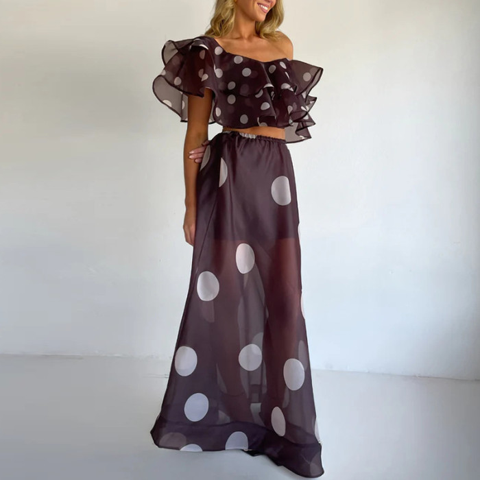 ✨Fashion Flower Print Off Shoulder 2-Piece Skirt Set✨