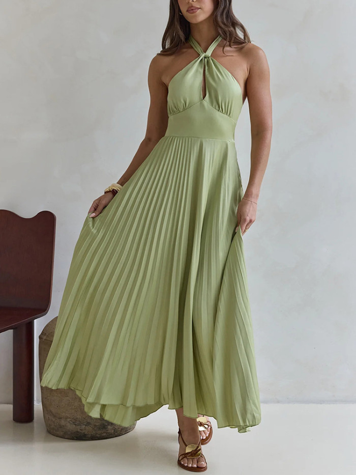 ✨Summer Elegant Halter Hollow Out Swing Long Dress✨