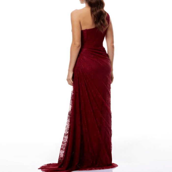 ✨Elegant Asymmetrical Draped One Shoulder Long Dress✨