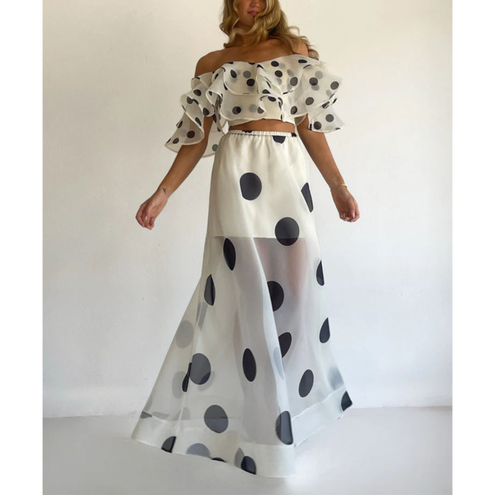 ✨Fashion Flower Print Off Shoulder 2-Piece Skirt Set✨