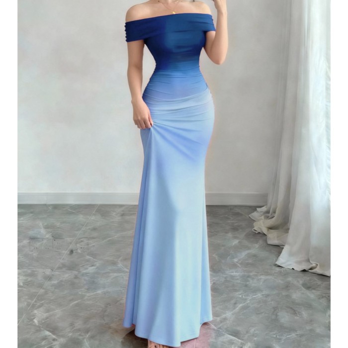 ✨Gradient Off-Shoulder Long Hip Dress✨