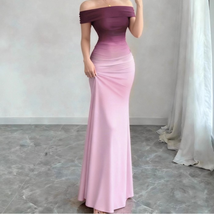 ✨Gradient Off-Shoulder Long Hip Dress✨