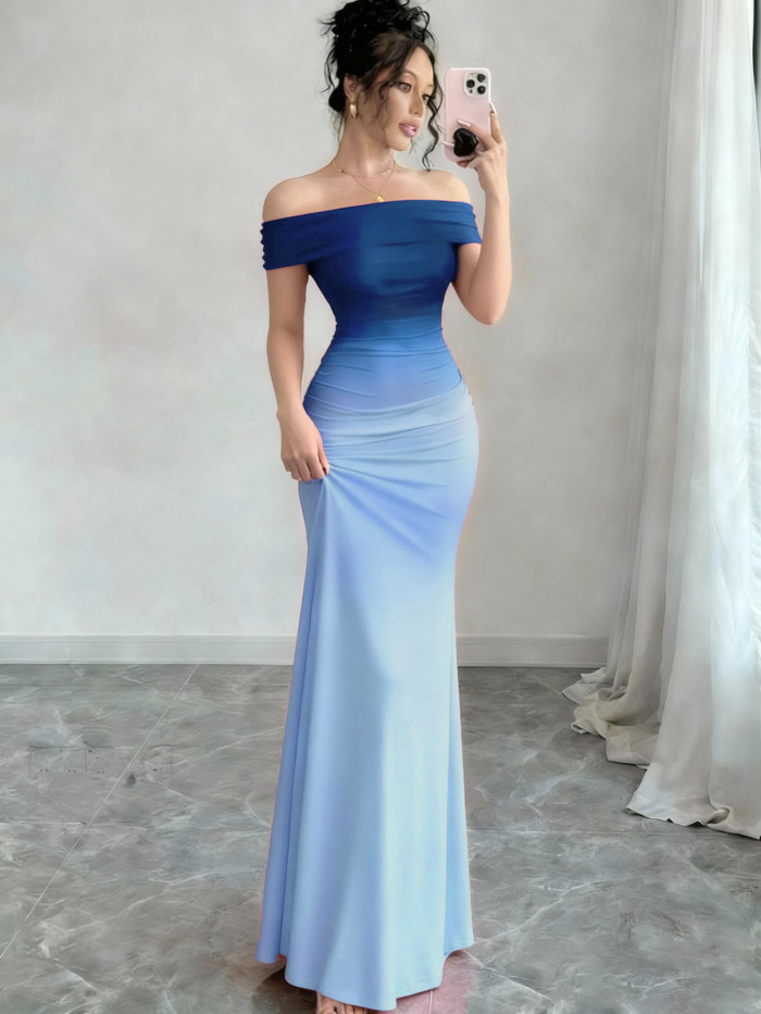 ✨Gradient Off-Shoulder Long Hip Dress✨
