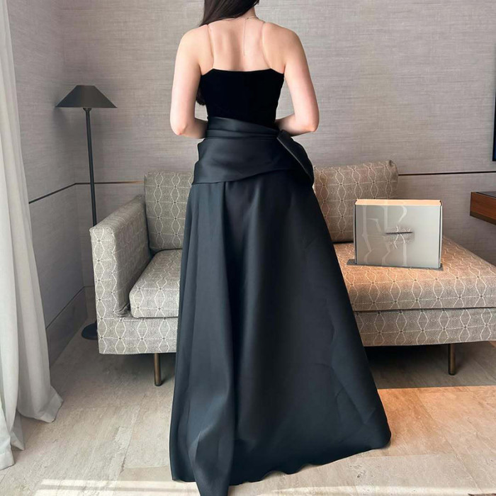 ✨Elegant Strapless Pleated Satin A-Line Evening Dress✨