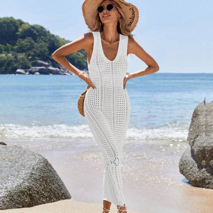 ✨Knitted Hollow Sleeveless Beach Vest Dress Cover-Up✨