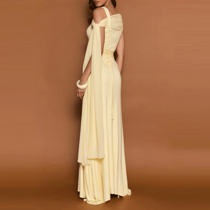 ✨Asymmetric Off Shoulder Slanted Neck Party Dress✨