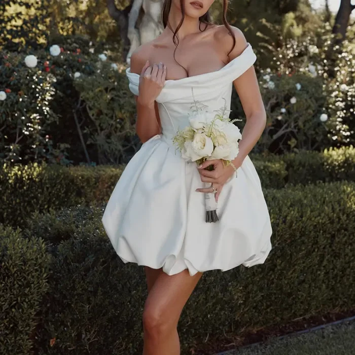 ✨Elegant Off Shoulder Backless Wedding Guest Dress✨