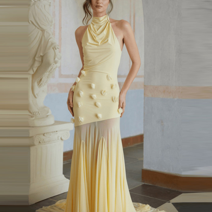 ✨Elegant Halter Pleated Mermaid Banquet Dress✨