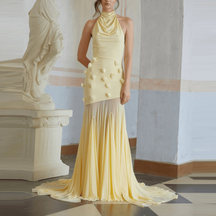 ✨Elegant Halter Pleated Mermaid Banquet Dress✨