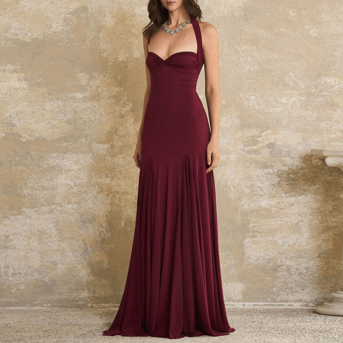 ✨Elegant Wrap Chest Backless Camisole Long Dress✨